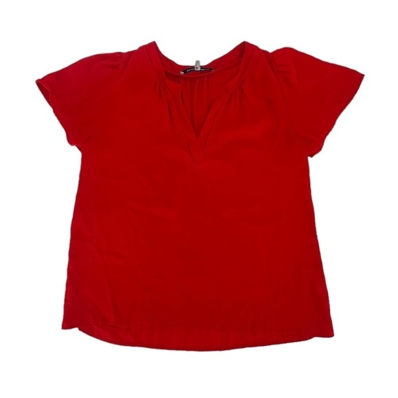 Collective Concepts Short Sleeve V-Neck Flutter Sleeve Blouse Size Small Women's - Picture 1 of 5